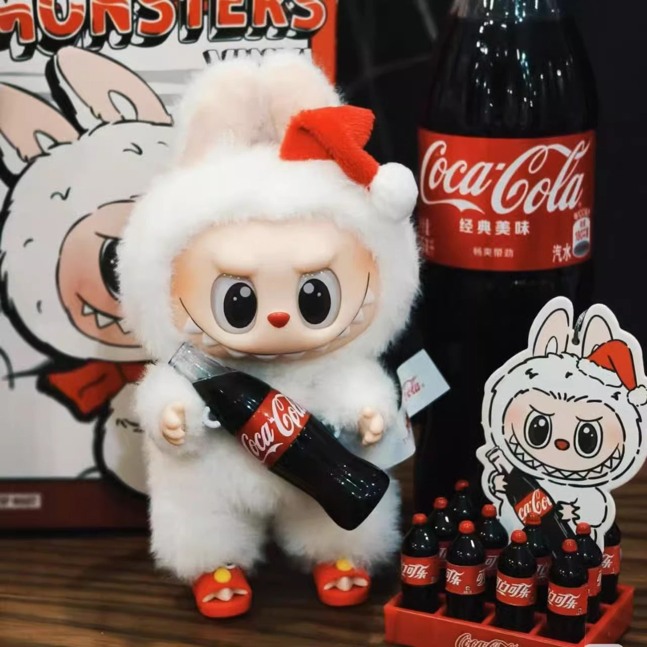 The Monsters Labubu Coca Cola Vinyl Face Plush Doll Pendant