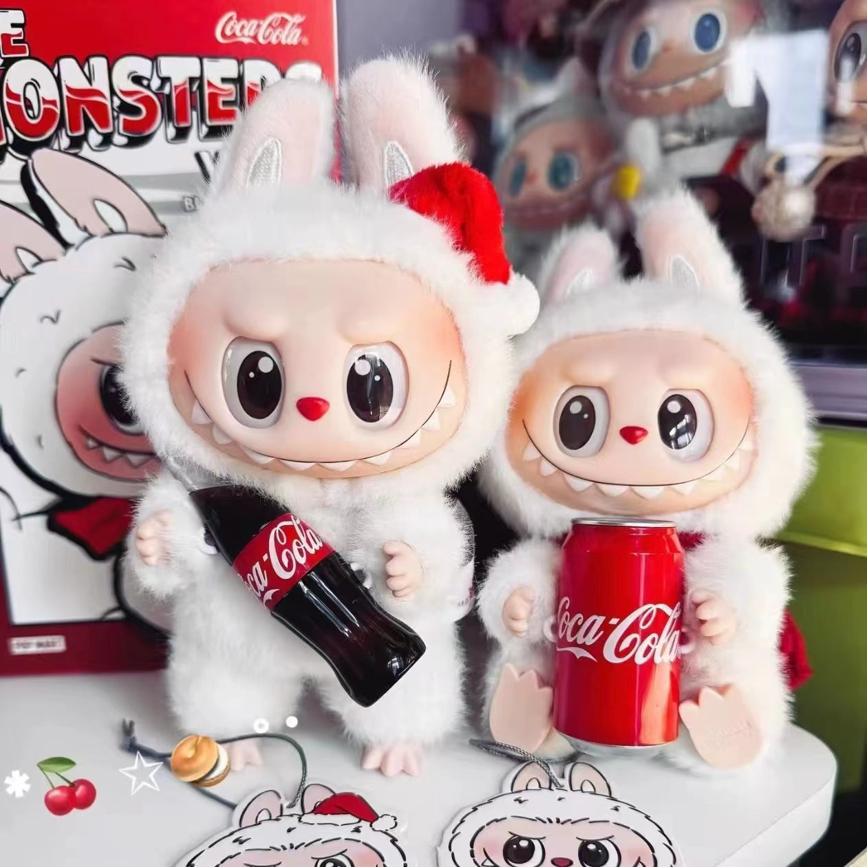 The Monsters Labubu Coca Cola Vinyl Face Plush Doll Pendant